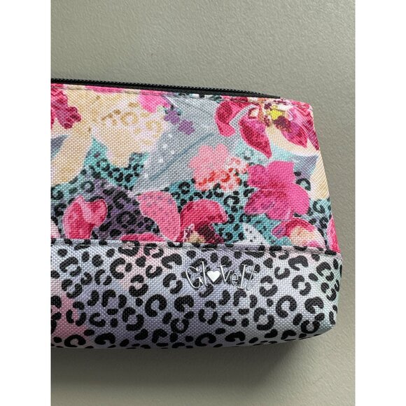 Glove It Orchid Cheetah Wristlet OS Pink Gray Floral Animal Print Pouch Chic NEW - Picture 2 of 8